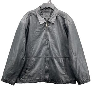KB Knightsbridge 100% Leather Jacket Mens Large Insulated Moto 90s Classic Biker